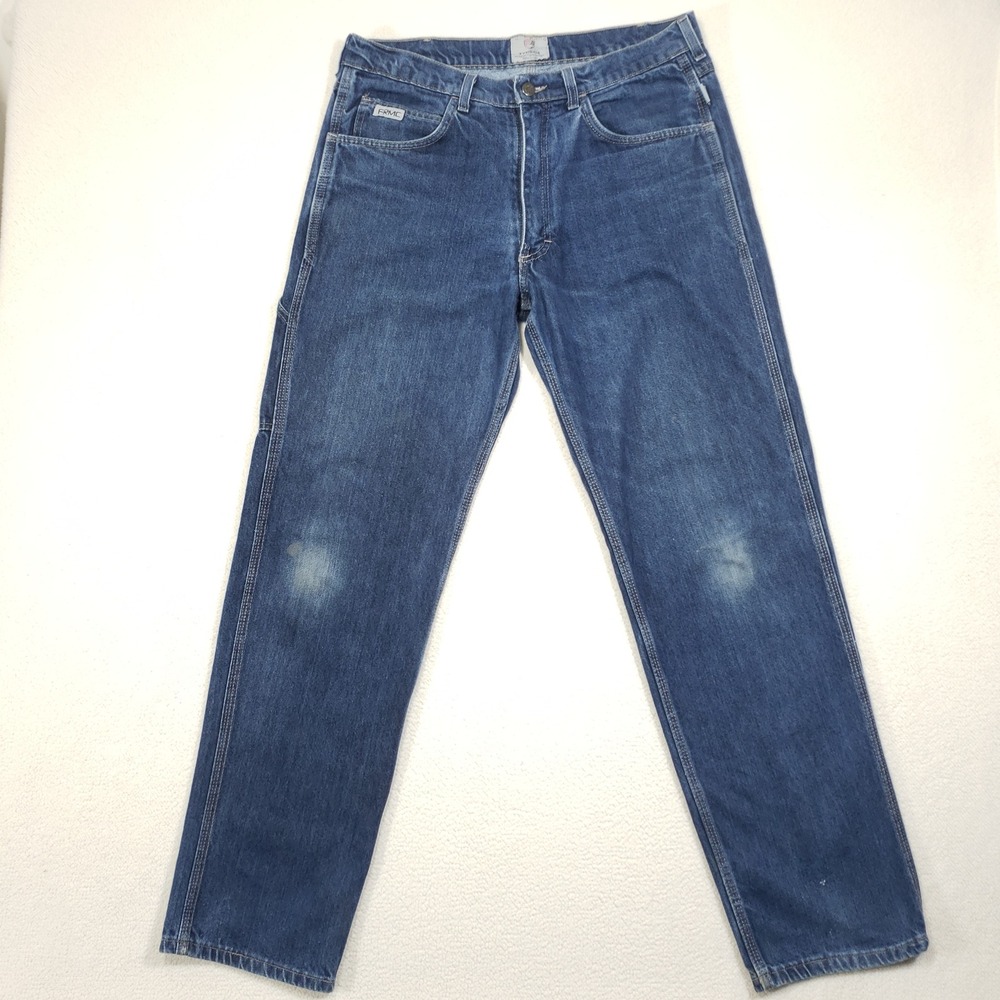 Tyndale FRMC‎ Carpenter Jeans Mens 33x34 Blue Flame Resistant Workwear NFPA 2112